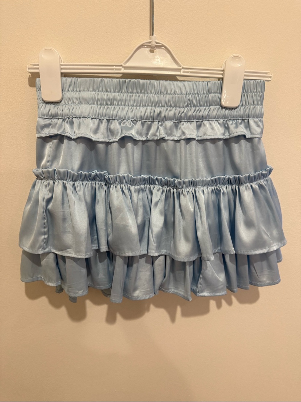 Cake for dinner Tiered Ruffle Mini Skirt in Light Blue - Women